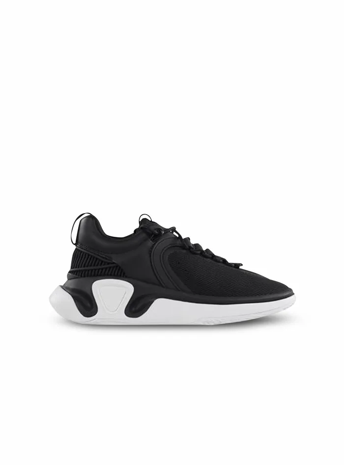 Balmain Brunner Mens Exclusive 8211 Gummy Leather And Mesh BRunner Sneakers Black