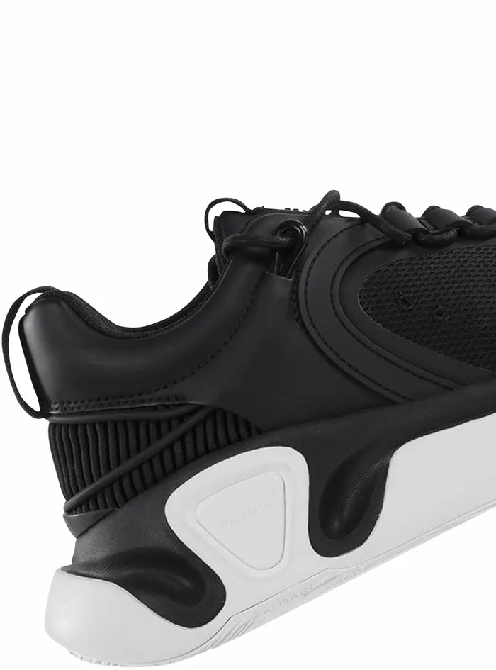 Balmain Brunner Mens Exclusive 8211 Gummy Leather And Mesh BRunner Sneakers Black