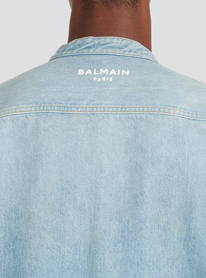 Balmain Denim Mens EoDesigned Denim Shirt Blue Balmain Denim Mens EoDesigned Denim Shirt Blue