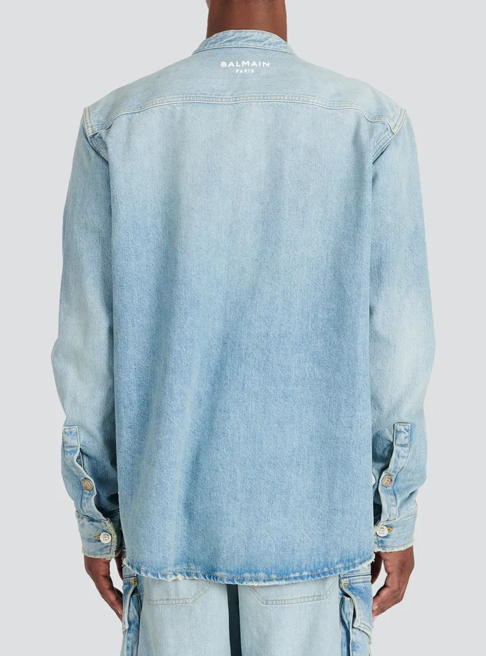 Balmain Denim Mens EoDesigned Denim Shirt Blue Balmain Denim Mens EoDesigned Denim Shirt Blue