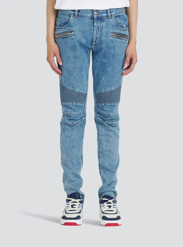Balmain Denim Mens High Summer Capsule 8211 Slim Cut Cotton Jeans Blue
