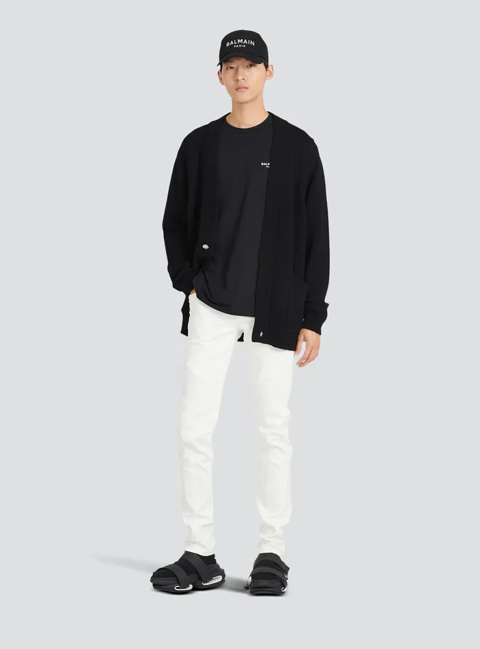 Balmain Denim Mens SlimCut Cotton Jeans White