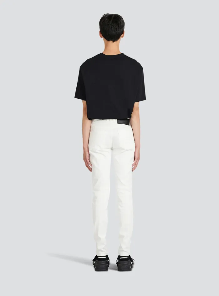 Balmain Denim Mens SlimCut Cotton Jeans White