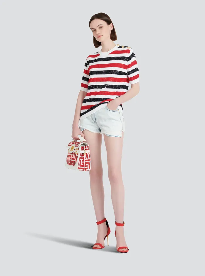 Balmain Denim Womens High Summer Capsule Denim HighWaisted Shorts Blue