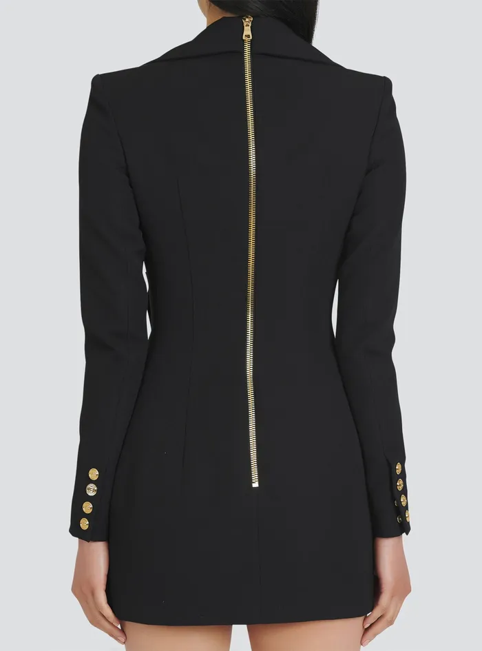 Balmain Dresses Womens Draped Wool Dress Black