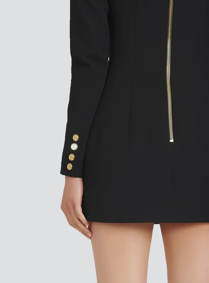 Balmain Dresses Womens Draped Wool Dress Black