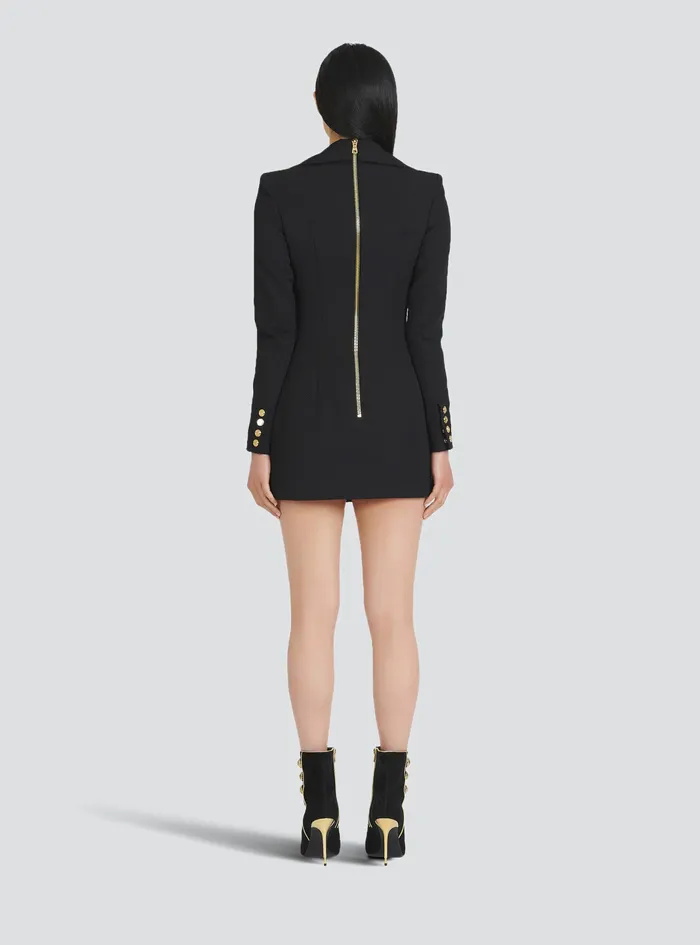 Balmain Dresses Womens Draped Wool Dress Black
