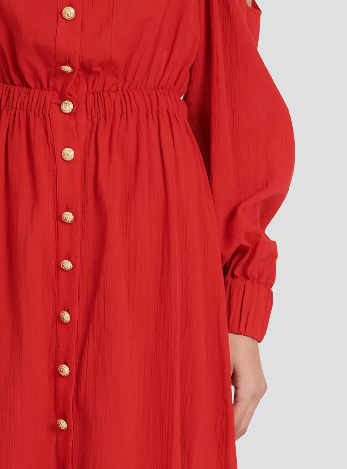 Balmain Dresses Womens High Summer Capsule 8211 Long Cotton Dress Red