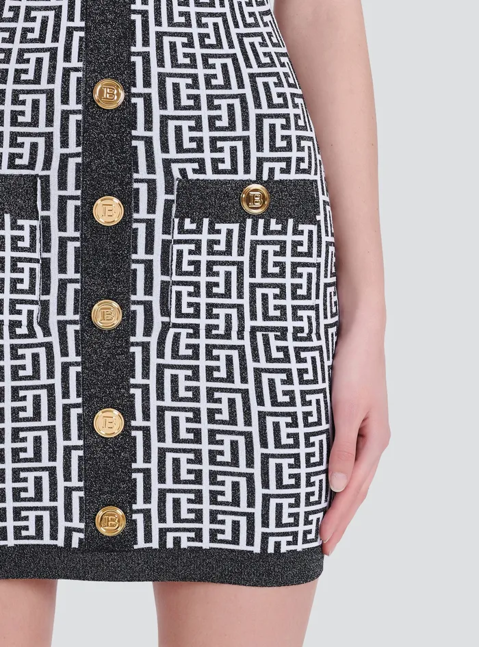 Balmain Dresses Womens Knit Dress With GoldTone Buttons Black