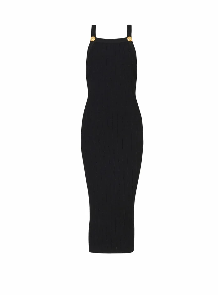 Balmain Dresses Womens MidLength EcoDesigned Knit Dress Black