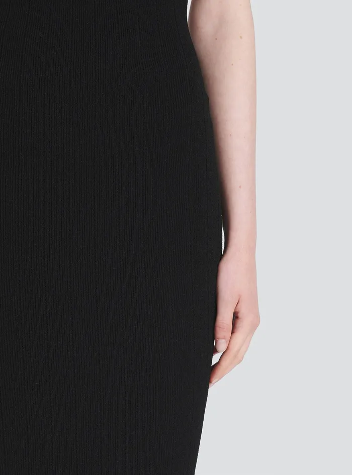 Balmain Dresses Womens MidLength EcoDesigned Knit Dress Black Balmain Dresses Womens MidLength EcoDesigned Knit Dress Black