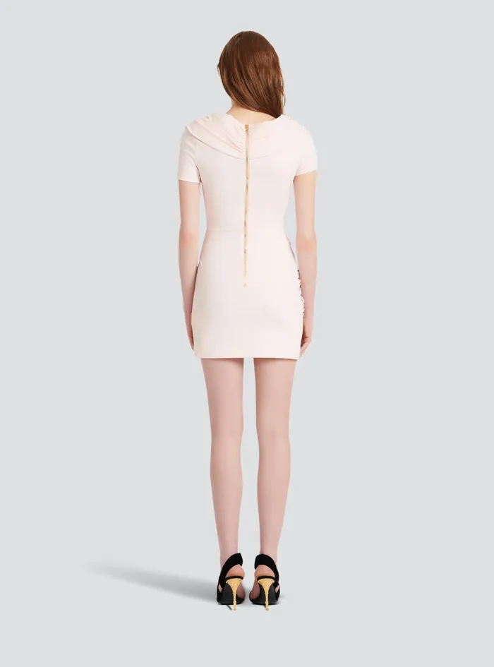 Balmain Dresses Womens Short Draped Jersey OffTheShoulder Dress Pink Balmain Dresses Womens Short Draped Jersey OffTheShoulder Dress Pink