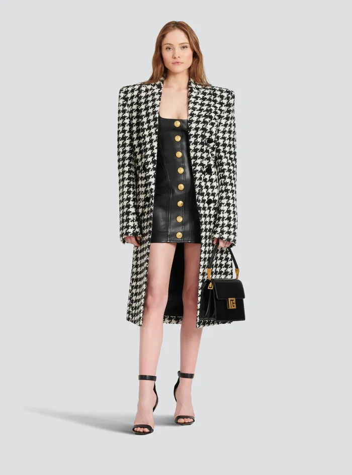 Balmain Dresses Womens Short Leather Dress Black