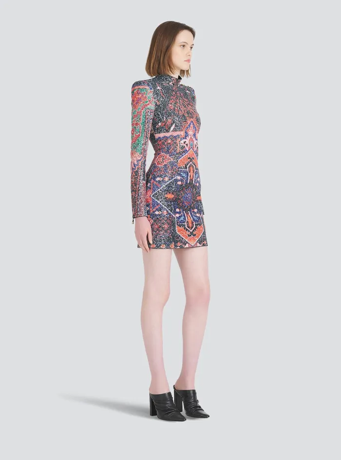 Balmain Dresses Womens Short Multicolor Sequined Dress Multicolor Balmain Dresses Womens Short Multicolor Sequined Dress Multicolor