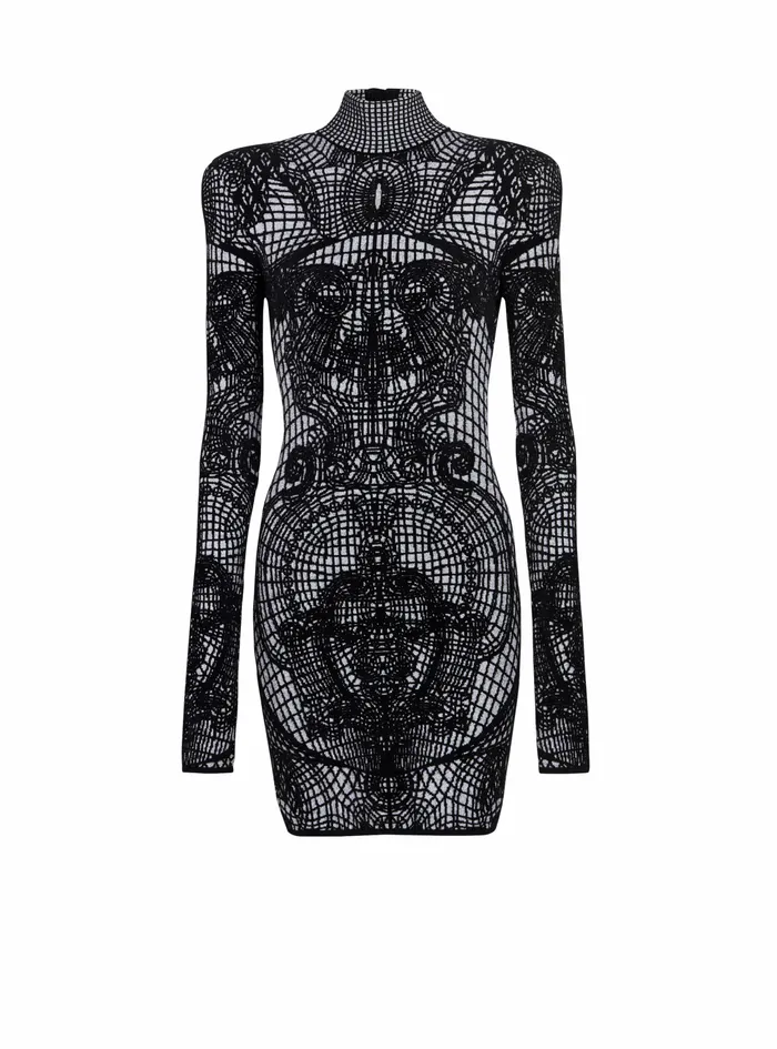 Balmain Dresses Womens Short Velvet Dress Black