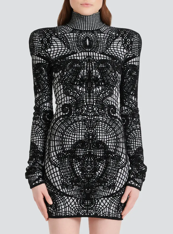 Balmain Dresses Womens Short Velvet Dress Black