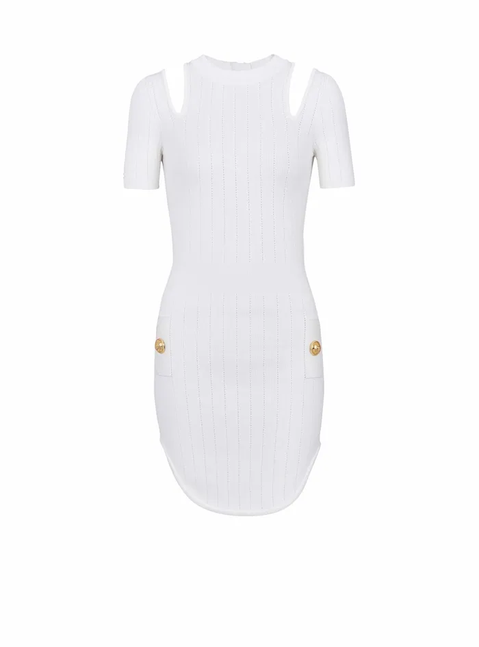 Balmain Dresses Womens ShortecoDesigned Knit Dress White
