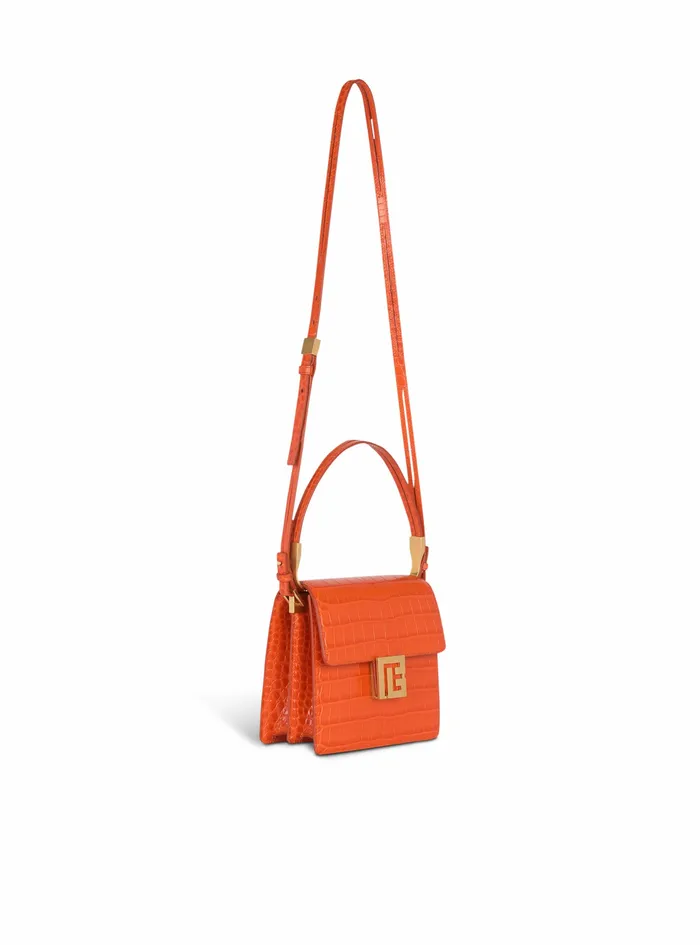 Balmain Ely Bags Womens CrocodileEmbossed Leather Ely Bag Orange Balmain Ely Bags Womens CrocodileEmbossed Leather Ely Bag Orange