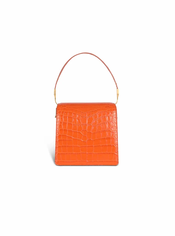 Balmain Ely Bags Womens CrocodileEmbossed Leather Ely Bag Orange Balmain Ely Bags Womens CrocodileEmbossed Leather Ely Bag Orange