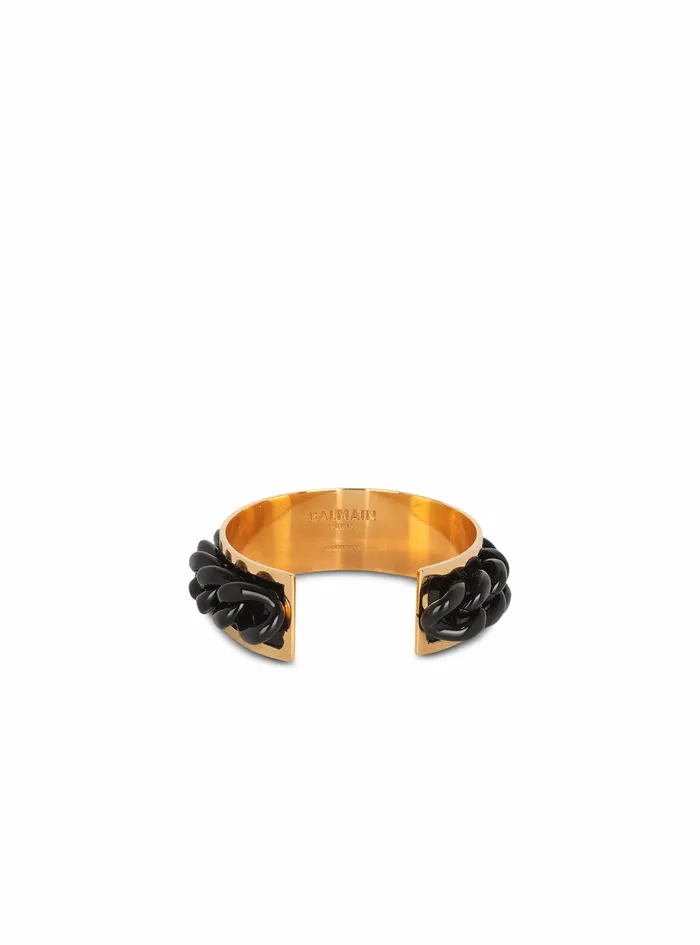 Balmain Fashion Jewelry Womens Brass Chain Cuff Bracelet Black Balmain Fashion Jewelry Womens Brass Chain Cuff Bracelet Black