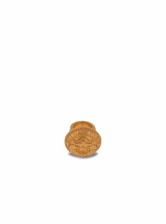 Balmain Fashion Jewelry Womens GoldTone Brass Coin Ring Gold