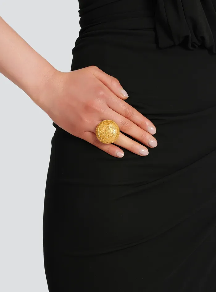 Balmain Fashion Jewelry Womens GoldTone Brass Coin Ring Gold