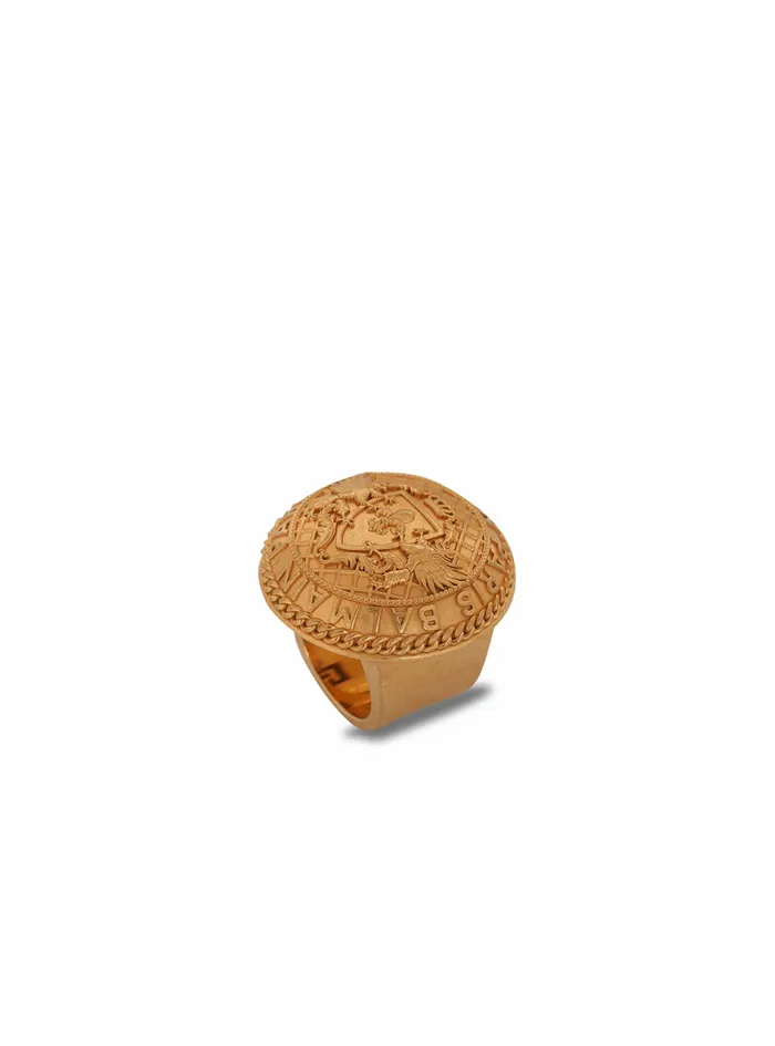Balmain Fashion Jewelry Womens GoldTone Brass Coin Ring Gold