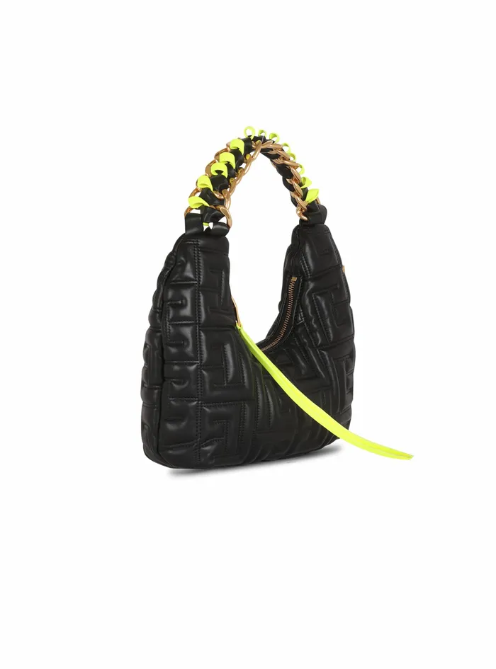 Balmain Handbags Womens Quilted Leather Mini Pillow Hobo Bag Black Balmain Handbags Womens Quilted Leather Mini Pillow Hobo Bag Black