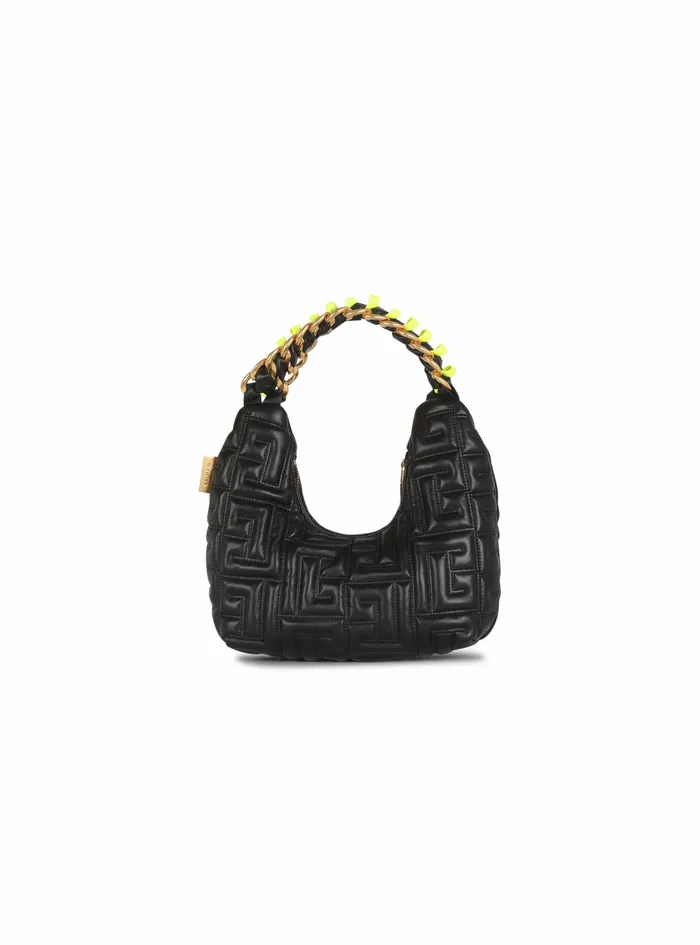 Balmain Handbags Womens Quilted Leather Mini Pillow Hobo Bag Black Balmain Handbags Womens Quilted Leather Mini Pillow Hobo Bag Black