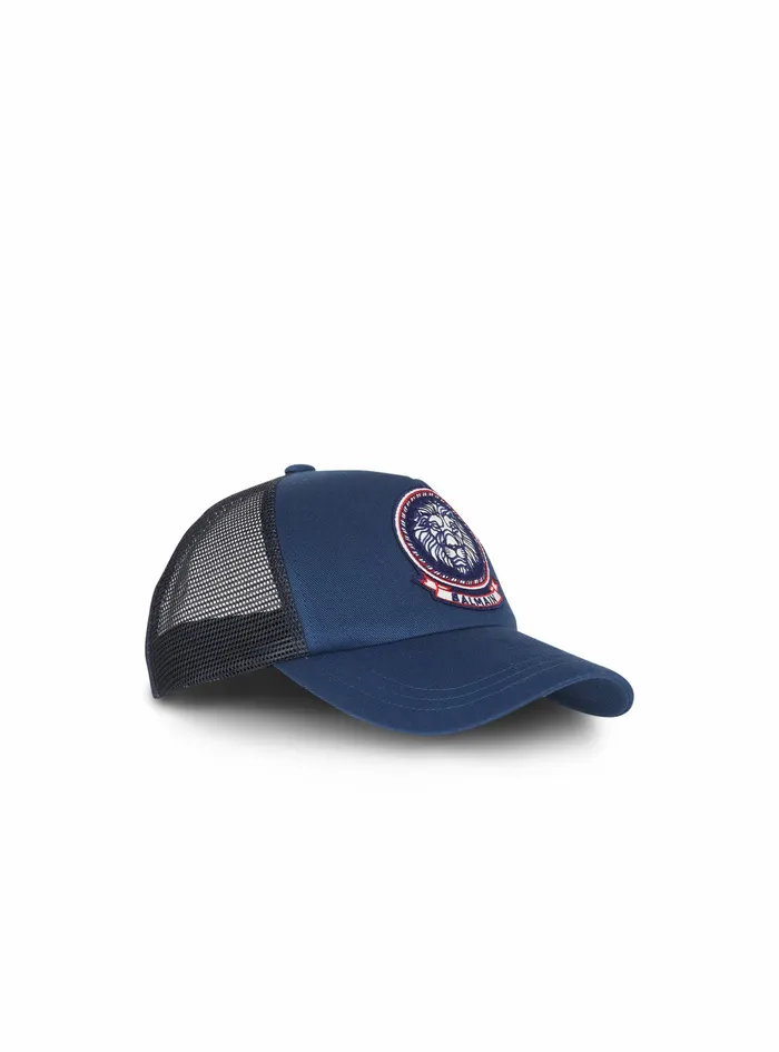 Balmain Hats Mens High Summer Capsule Cotton Cap With Balmain Monogram Badge Navy Balmain Hats Mens High Summer Capsule Cotton Cap With Balmain Monogram Badge Navy
