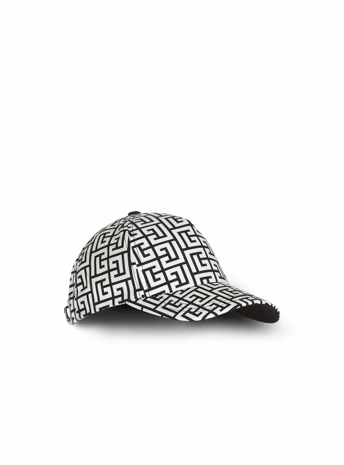 Balmain Hats Mens Nylon Cap With Balmain Monogram Black Balmain Hats Mens Nylon Cap With Balmain Monogram Black