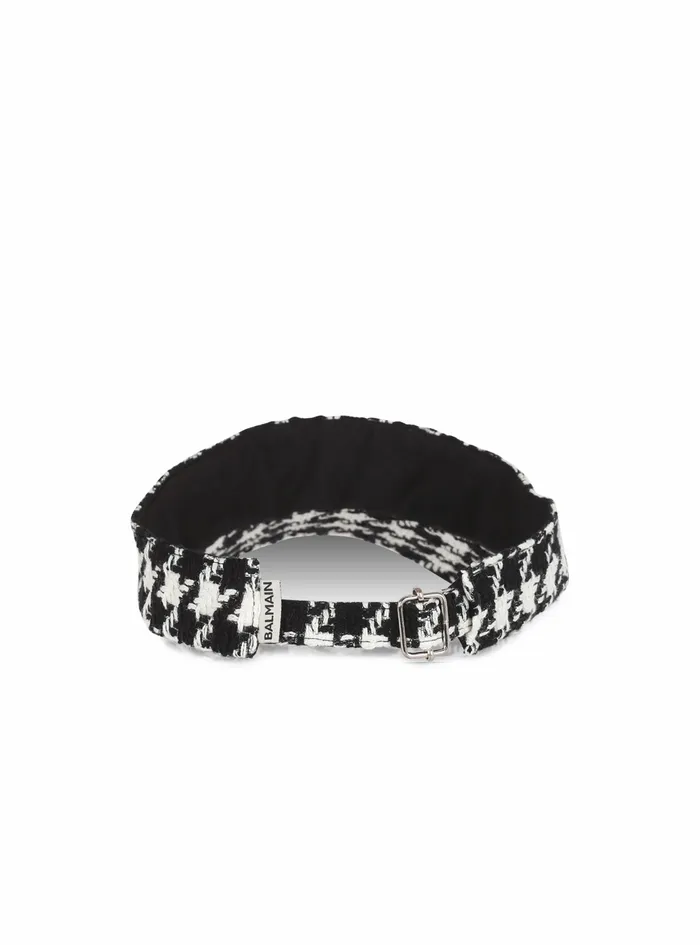 Balmain Hats Womens Houndstooth Print Visor Cap Black Balmain Hats Womens Houndstooth Print Visor Cap Black