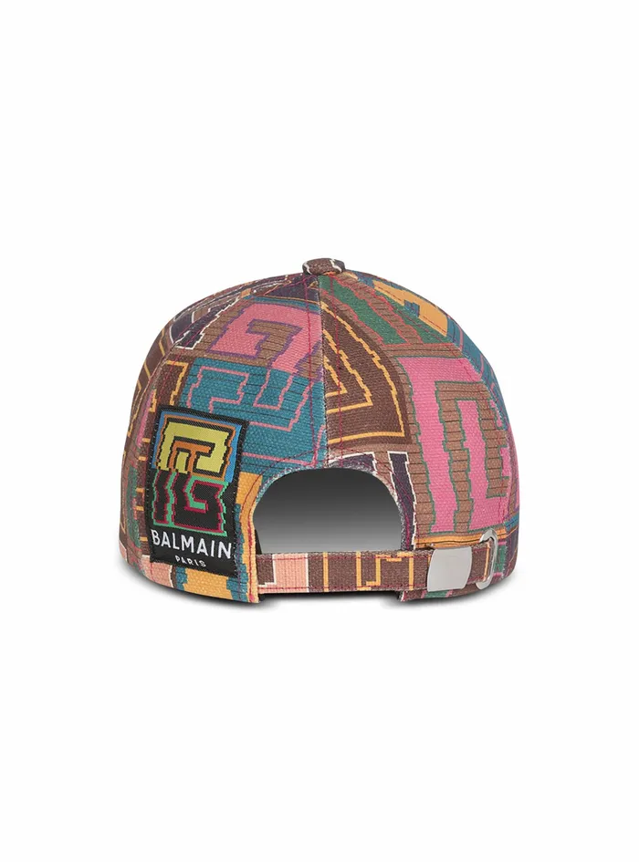 Balmain Hats Womens Multicolor Needlepoint Cap With Balmain Monogram Multicolor Balmain Hats Womens Multicolor Needlepoint Cap With Balmain Monogram Multicolor