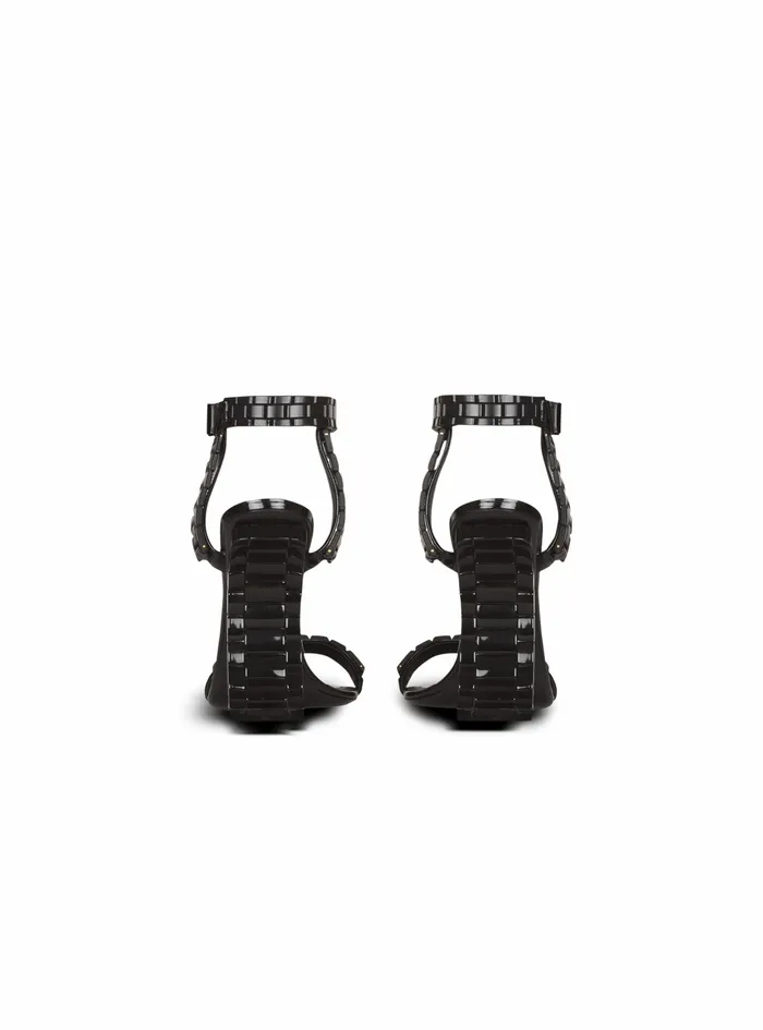 Balmain High Heels Womens Patent Leather Ultima Sandals Black Balmain High Heels Womens Patent Leather Ultima Sandals Black