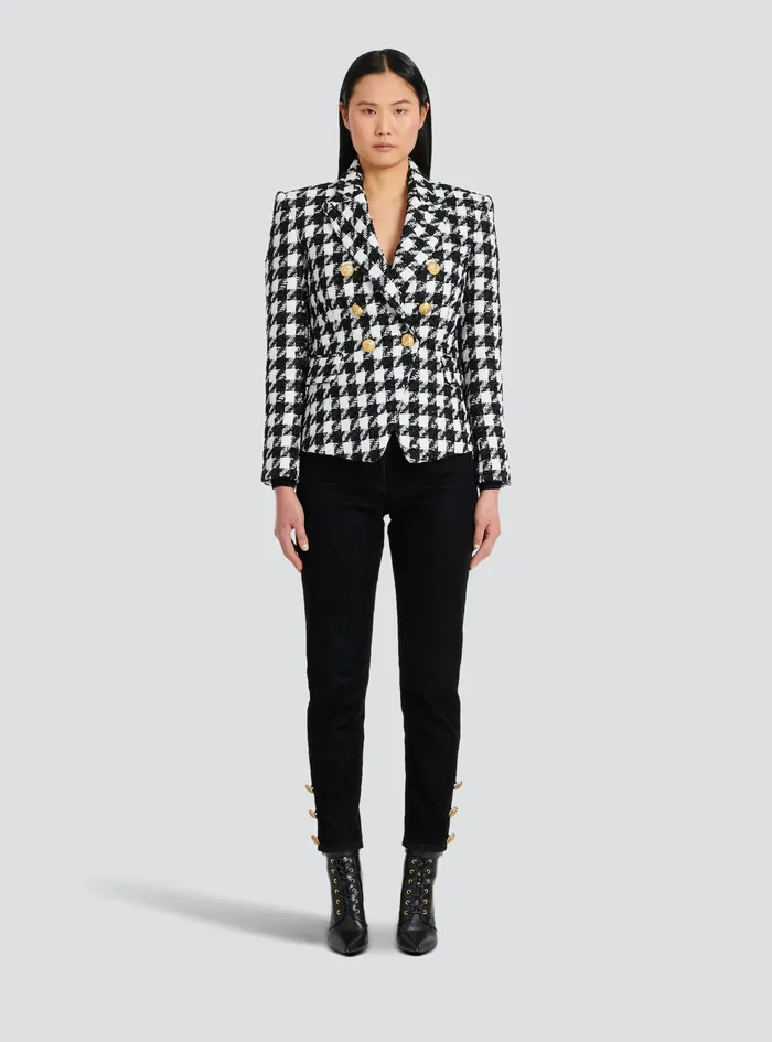 Balmain Jackets And Blazers Womens Tweed Jacket With DoubleButtoned Fastening Black Balmain Jackets And Blazers Womens Tweed Jacket With DoubleButtoned Fastening Black