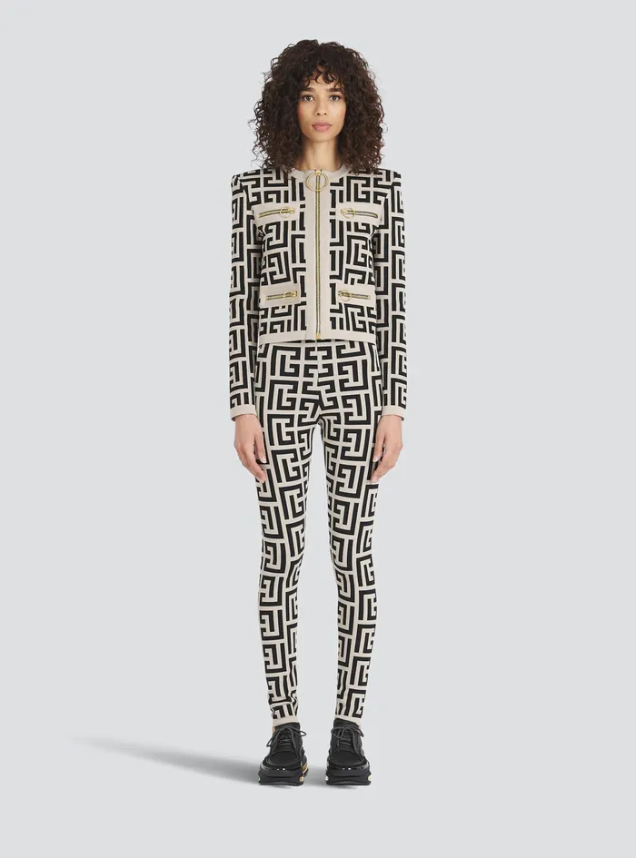 Balmain Knitwear Womens Capsule After Ski 8211 Knit Cardigan With Balmain Monogram Black Balmain Knitwear Womens Capsule After Ski 8211 Knit Cardigan With Balmain Monogram Black