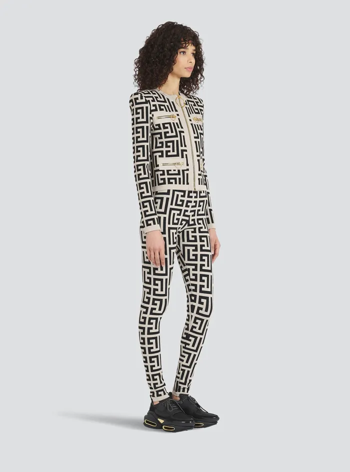 Balmain Knitwear Womens Capsule After Ski 8211 Knit Cardigan With Balmain Monogram Black Balmain Knitwear Womens Capsule After Ski 8211 Knit Cardigan With Balmain Monogram Black