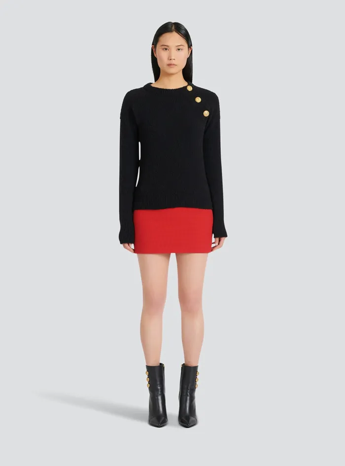 Balmain Knitwear Womens Cashmere Sweater Black Balmain Knitwear Womens Cashmere Sweater Black
