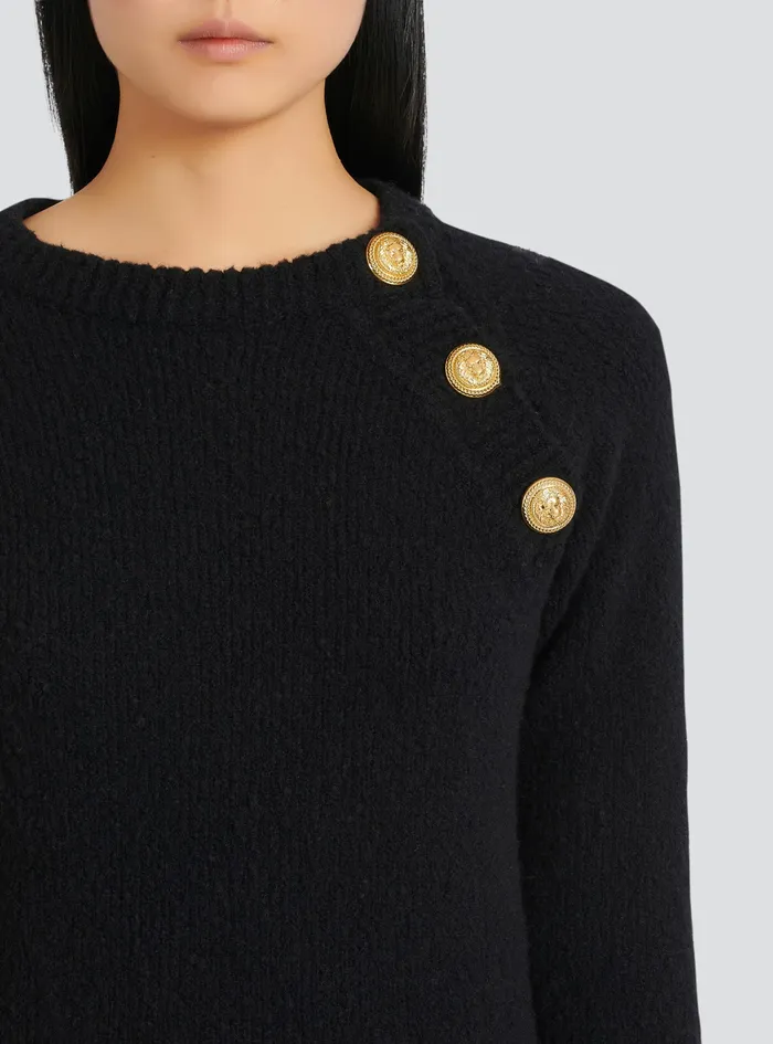 Balmain Knitwear Womens Cashmere Sweater Black Balmain Knitwear Womens Cashmere Sweater Black
