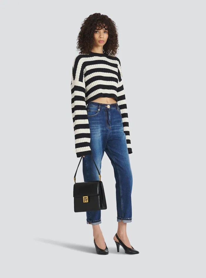 Balmain Knitwear Womens Nautical Sweater Black Balmain Knitwear Womens Nautical Sweater Black