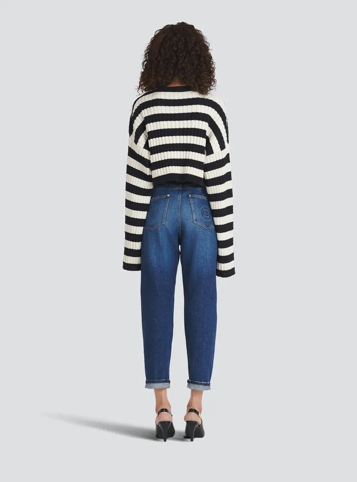 Balmain Knitwear Womens Nautical Sweater Black Balmain Knitwear Womens Nautical Sweater Black
