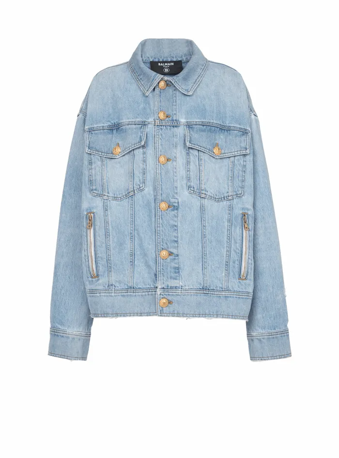 Balmain Outerwear Womens Denim Jacket Blue