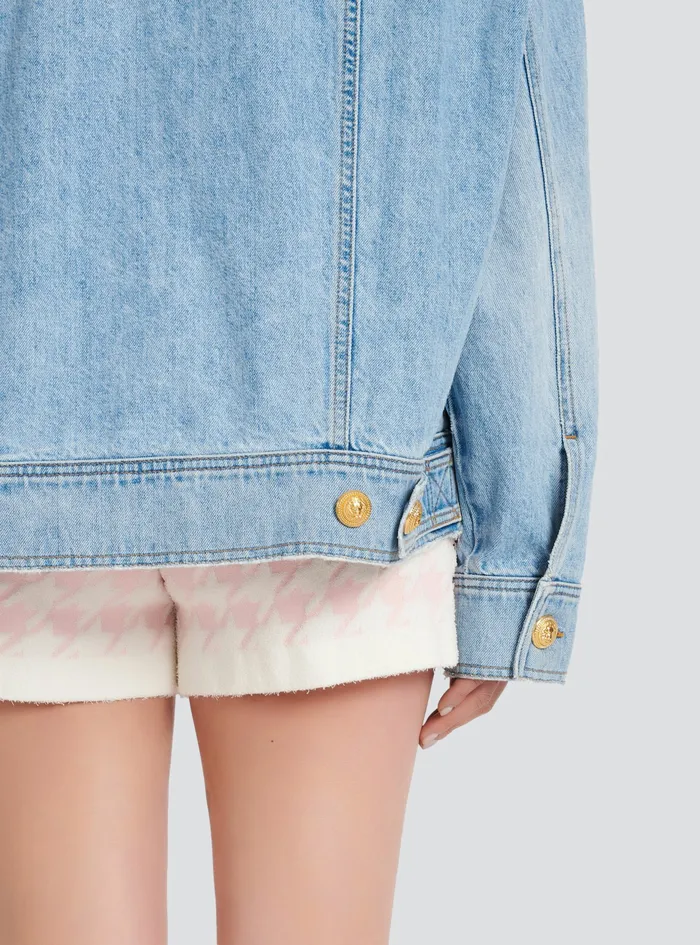 Balmain Outerwear Womens Denim Jacket Blue Balmain Outerwear Womens Denim Jacket Blue