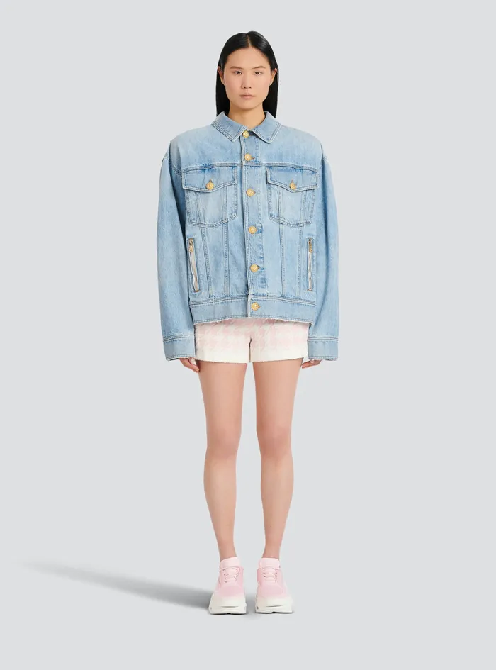 Balmain Outerwear Womens Denim Jacket Blue Balmain Outerwear Womens Denim Jacket Blue