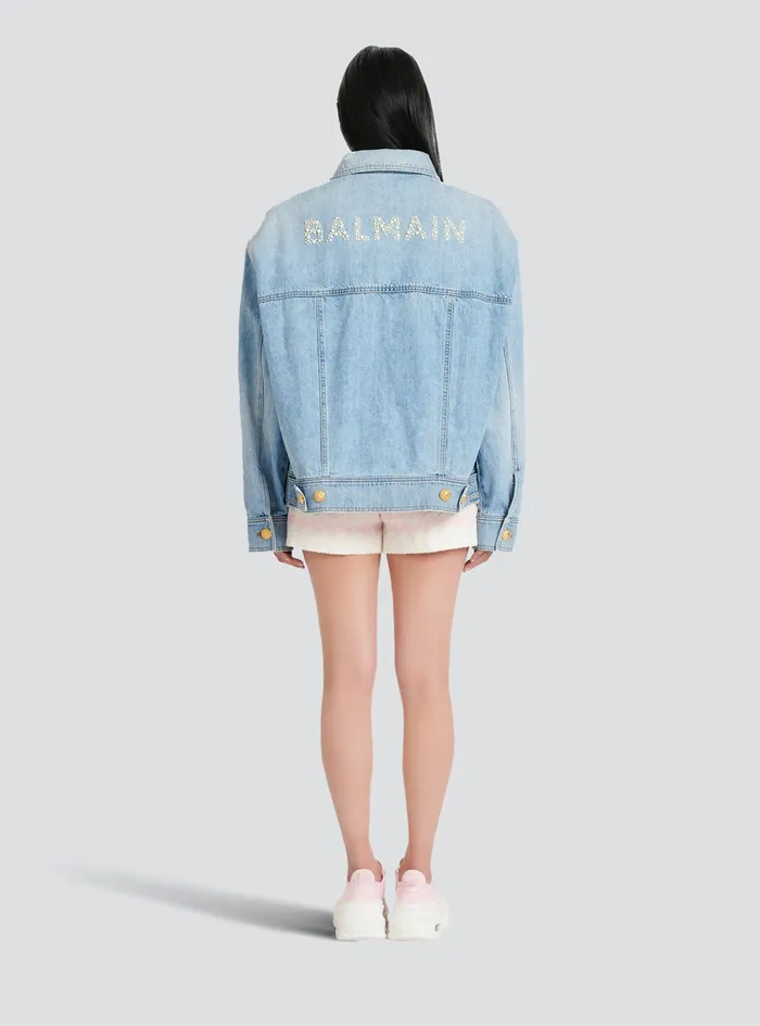 Balmain Outerwear Womens Denim Jacket Blue Balmain Outerwear Womens Denim Jacket Blue