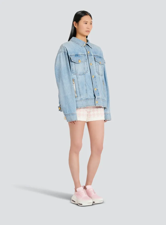 Balmain Outerwear Womens Denim Jacket Blue Balmain Outerwear Womens Denim Jacket Blue