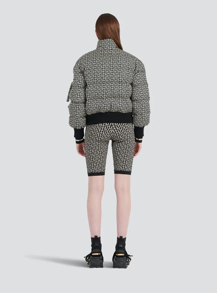 Balmain Outerwear Womens Nylon Quilted Coat With Monogram Black Balmain Outerwear Womens Nylon Quilted Coat With Monogram Black
