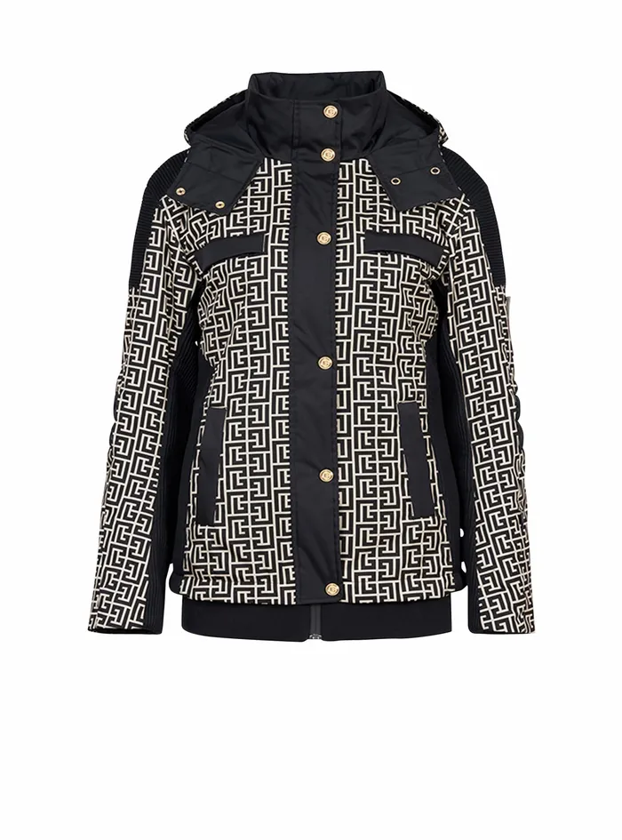 Balmain Outerwear Womens X Rossignol 8211 BalmainMonogrammed Hooded Ski Coat Black Balmain Outerwear Womens X Rossignol 8211 BalmainMonogrammed Hooded Ski Coat Black