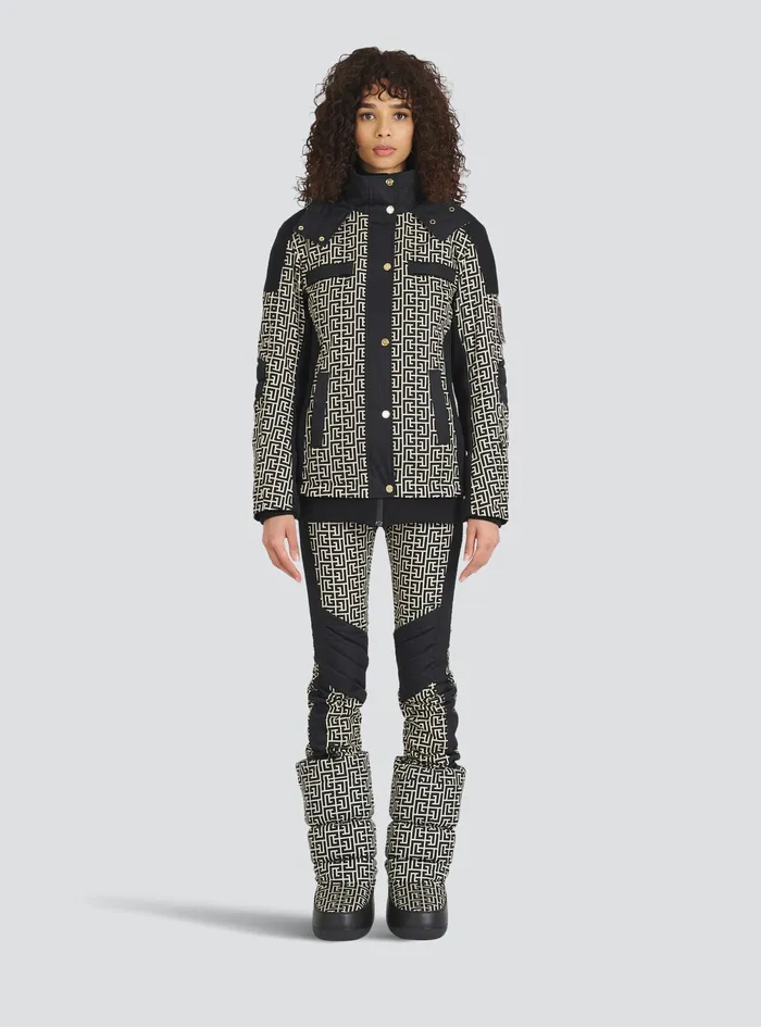 Balmain Outerwear Womens X Rossignol 8211 BalmainMonogrammed Hooded Ski Coat Black Balmain Outerwear Womens X Rossignol 8211 BalmainMonogrammed Hooded Ski Coat Black