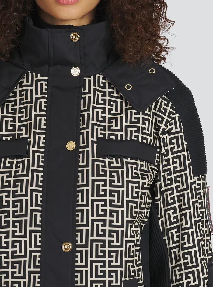 Balmain Outerwear Womens X Rossignol 8211 BalmainMonogrammed Hooded Ski Coat Black Balmain Outerwear Womens X Rossignol 8211 BalmainMonogrammed Hooded Ski Coat Black
